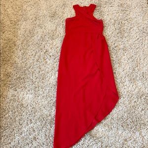 Red dress with slit
